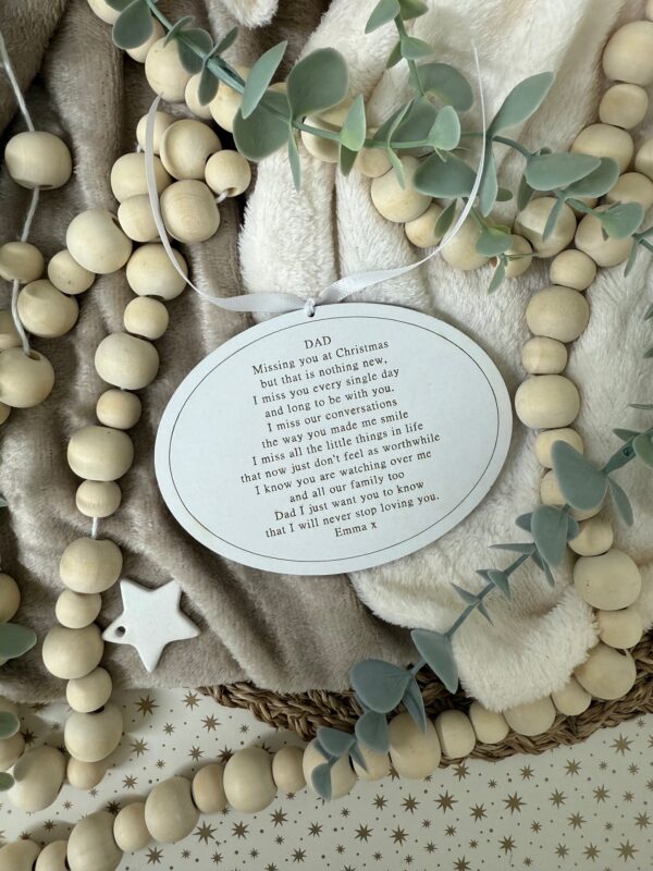 Remembering You At Christmas Bespoke Verse Bauble Decoration 6