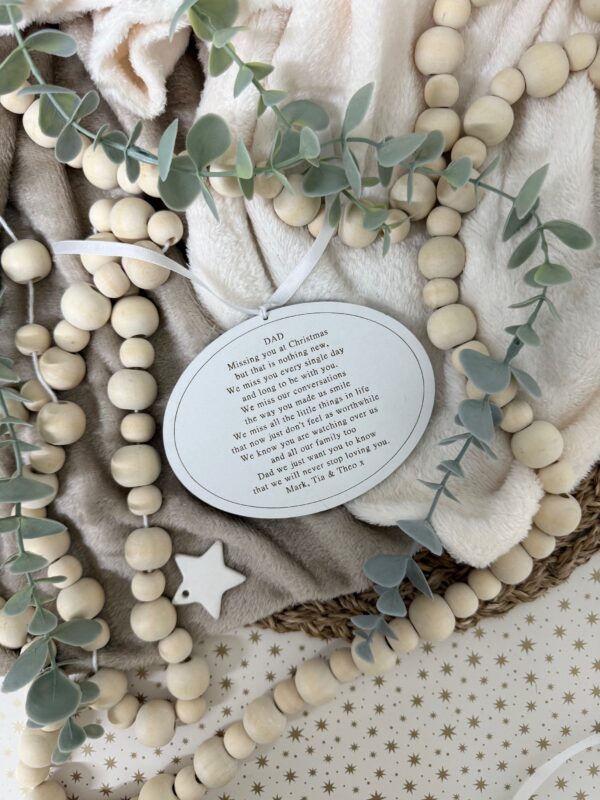 Remembering You At Christmas Bespoke Verse Bauble Decoration