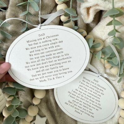 Remembering You At Christmas Bespoke Verse Bauble Decoration 7
