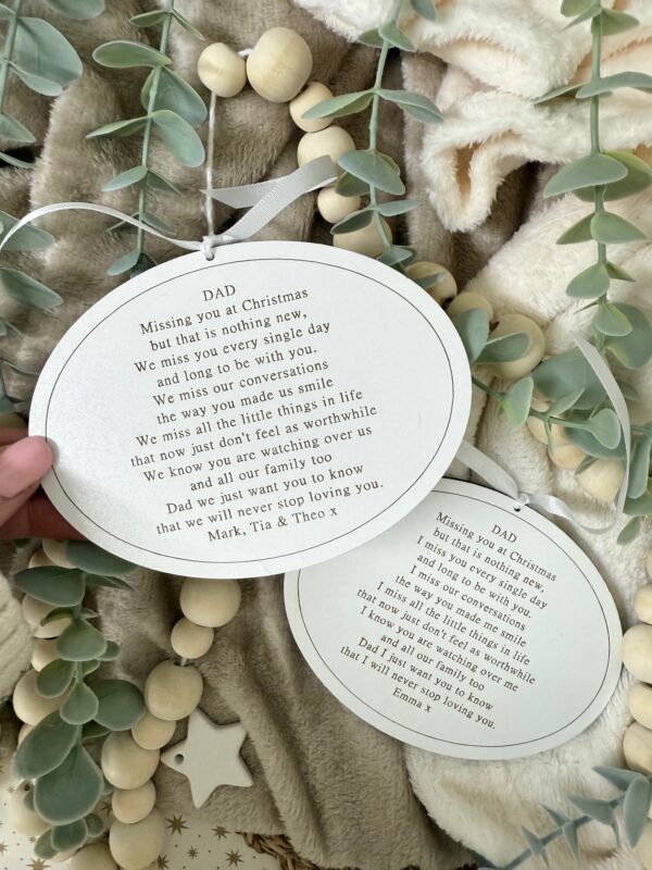 Remembering You At Christmas Bespoke Verse Bauble Decoration 7