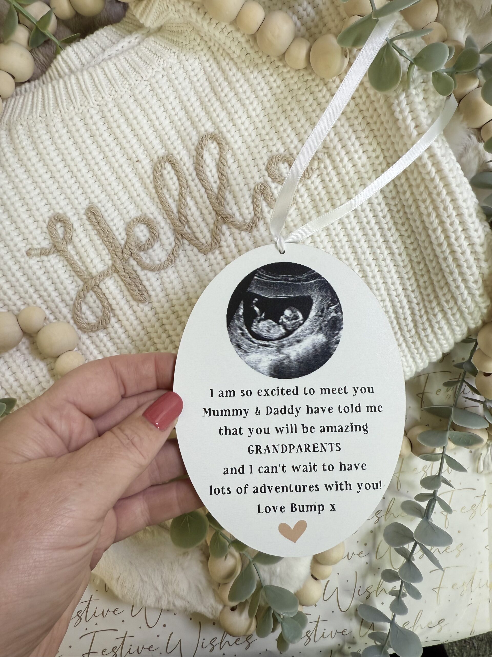 ADD Your Own Scan Picture GRANDPARENTS To Be Christmas Decoration (PR) 3